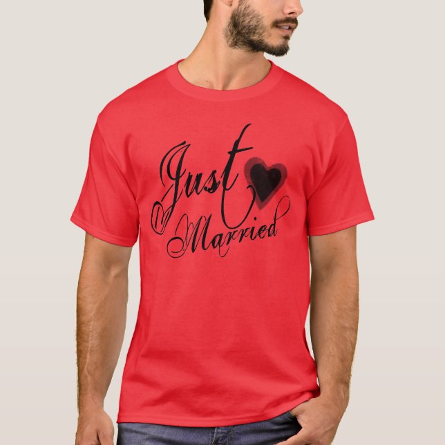 Camiseta Script Grunge travado - Recem casados preto (Frente)