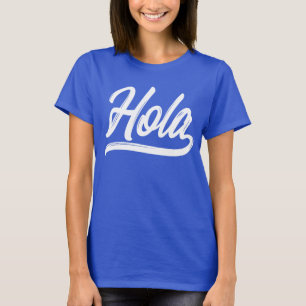 Camiseta Script Hola (Branco)