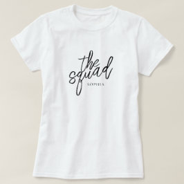 Camiseta Script Mínimo Personalizado Da Bridesmaid Esquadrã