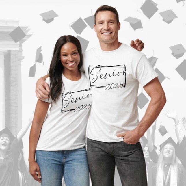 Camiseta Script Preto do Mais velho Moderno 2025 (Criador carregado)