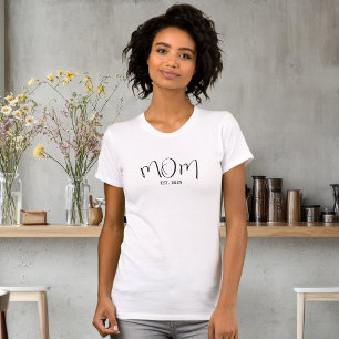 Camiseta Script Preto Estabelecido Mãe