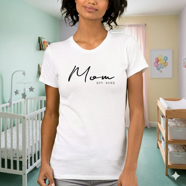 Camiseta Script Preto Estabelecido Mãe (Criador carregado)