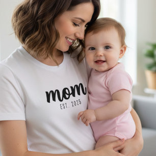 Camiseta Script Preto Estabelecido Mãe