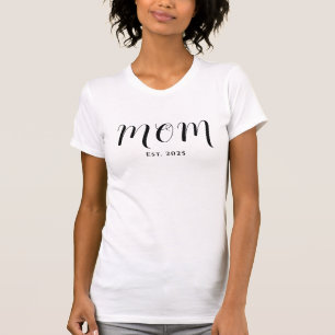 Camiseta Script Preto Estabelecido Mãe