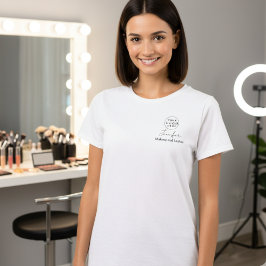 Camiseta Script Preto Nome do funcionário Nome comercial Ma