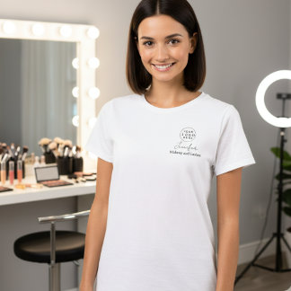 Camiseta Script Preto Nome do funcionário Nome comercial Ma