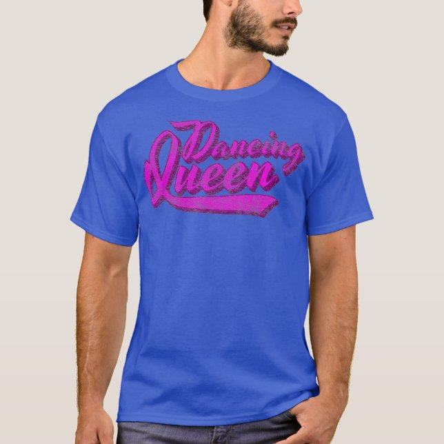 Camiseta Script Retroativo de Disco Rainha 70s Dançante (Frente)