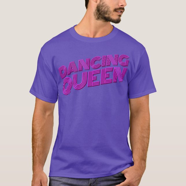 Camiseta Script Retroativo de Disco Rainha 70s Dançante (Frente)