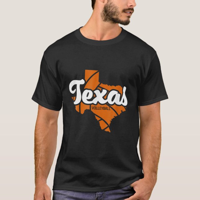 Camiseta Script Retroativo de Voleibol do Texas (Frente)