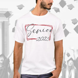 Camiseta Script Vermelho do Mais velho Moderno 2025