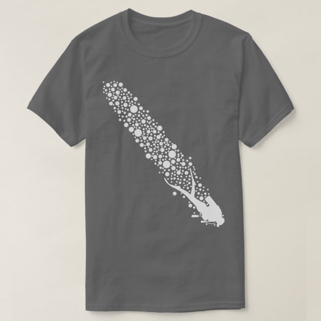 Camiseta Scuba Dive Flag Diver Bubbles Scuba Merging Red Wh (Frente do Design)