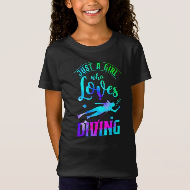 Camiseta Scuba Diver Apenas Uma Menina Que Adora Mergulhar (Frente)