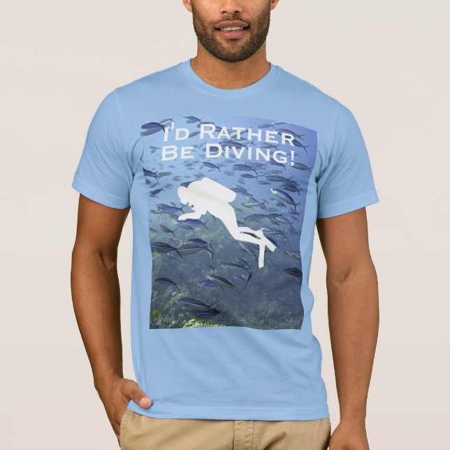 Camiseta Scuba Diver Design "Eu Preferencialmente a mergulh (Frente)