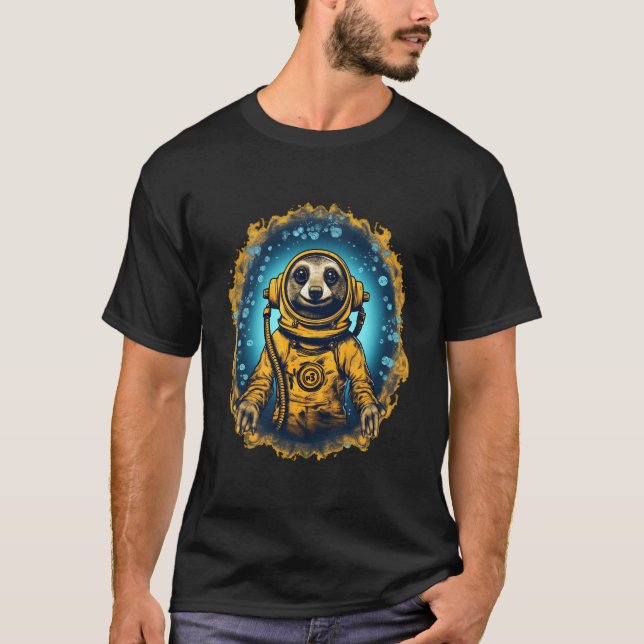 Camiseta Scuba Diver Meerkat Underwater Scuba Diving Snorke (Frente)