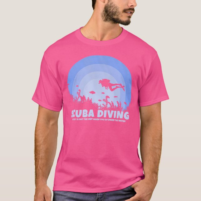 Camiseta Scuba Diver O Céu Não É O Limiar Scuba Merging (Frente)
