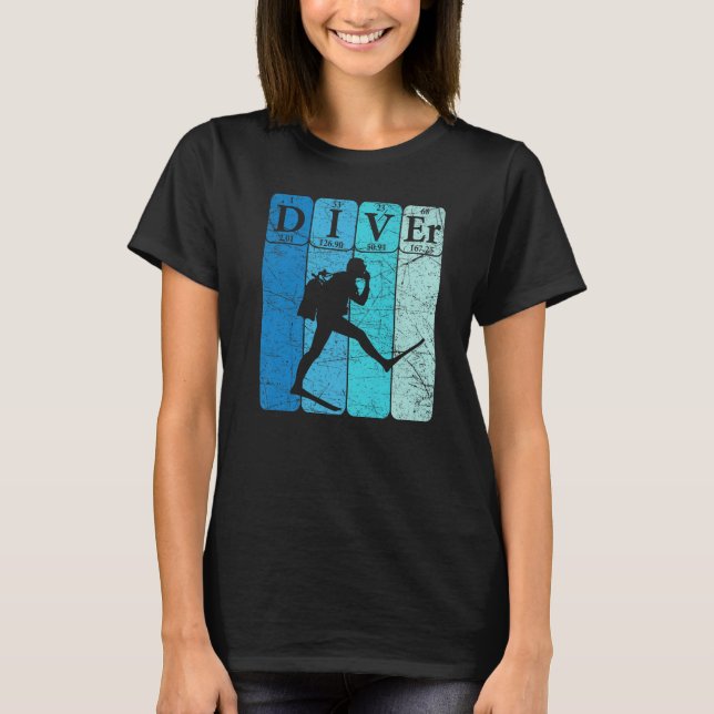 Camiseta Scuba Diver Periodic Table Elements Scuba Diving R (Frente)