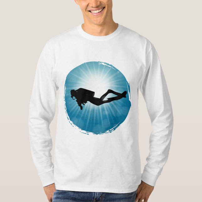 Camiseta Scuba Diver Raios de Luz Submarinos (Frente)