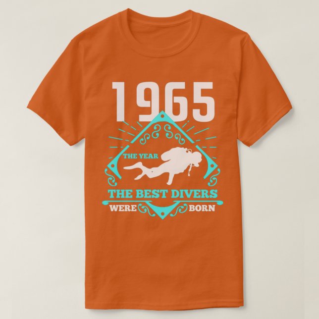 Camiseta Scuba Diving 1965 Aniversário Presente Presente Pr (Frente do Design)