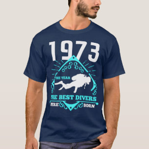Camiseta Scuba Diving 1973 Aniversário Presente Presente Pr