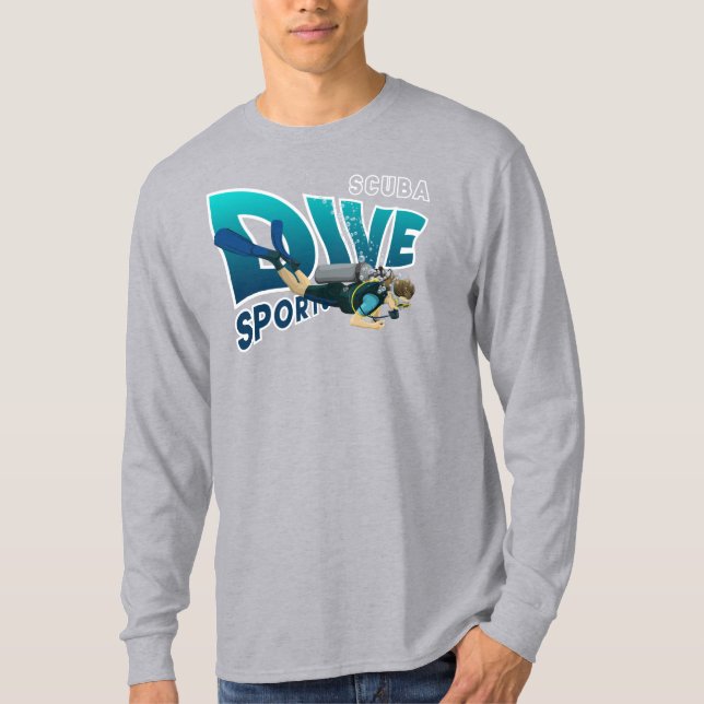 Camiseta Scuba Diving | Capa longa masculina (Frente)