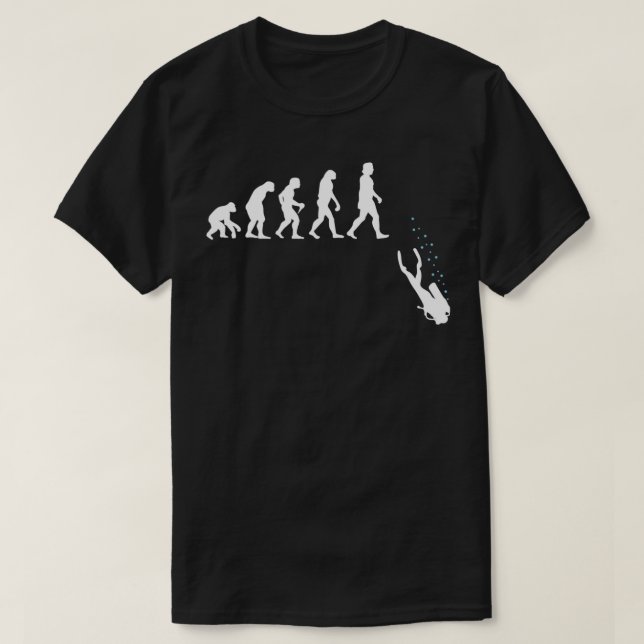Camiseta Scuba Diving Evolution Underwater Scuba Diver Gift (Frente do Design)