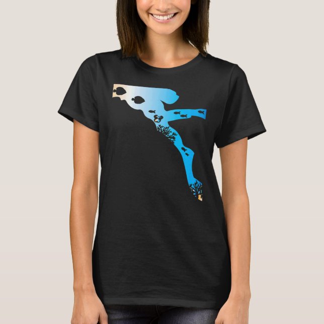 Camiseta Scuba Diving Marine Diver Aquatic Ocean Dive Reefs (Frente)