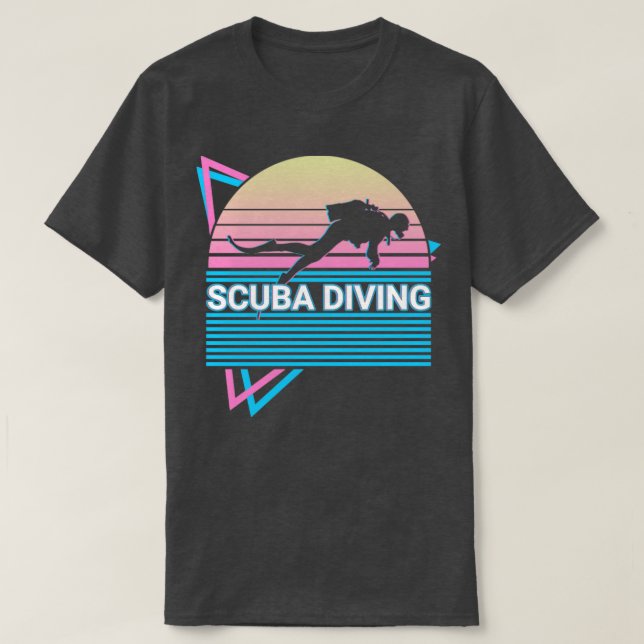 Camiseta Scuba Diving Scuba Diver Retro (Frente do Design)