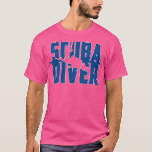 Camiseta Scuba Diving Scuba Diver Texto Com Diver Silhouett