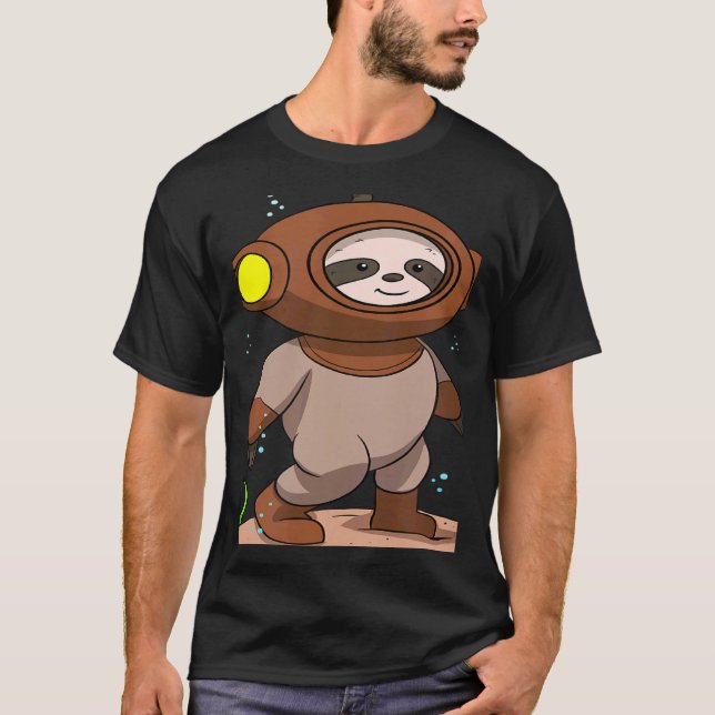 Camiseta Scuba Diving Snorkeling Sloth Lazy Tired Dive Slee (Frente)