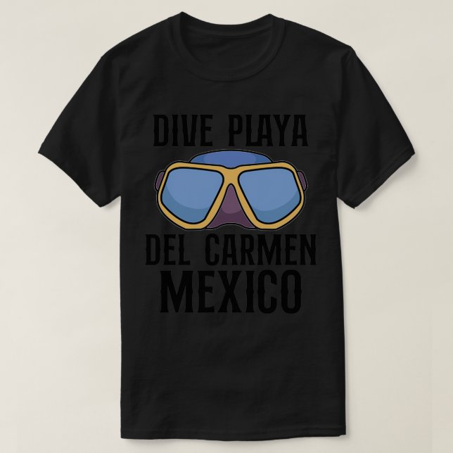 CAMISETA SCUBA DIVULGANDO PLAYA DEL CARMEN IDEA 1 (Frente do Design)