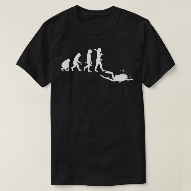 Camiseta Scuba Evolution Funny Scuba Diving Evolution (Frente do Design)