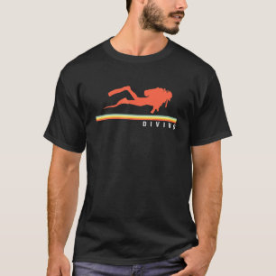 Camiseta Scuba Gráfica Retroativa Merge Diver Snorkeling