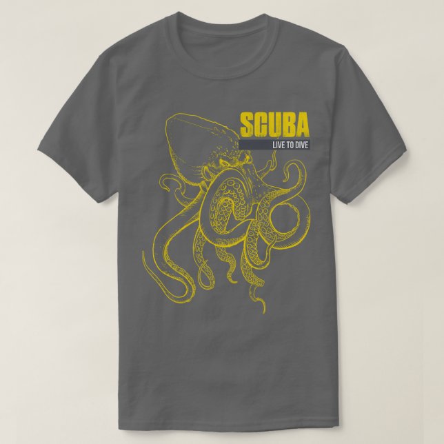 Camiseta SCUBA Live to DIVE (Frente do Design)