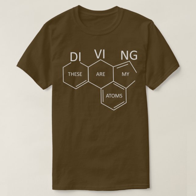 Camiseta Scuba Merging Diver Snorkel Chemistry Atom (Frente do Design)