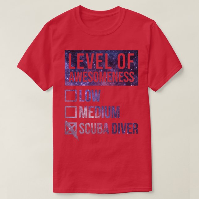 Camiseta Scuba Merging Engraçado Nível De Arte Scuba Mergin (Frente do Design)