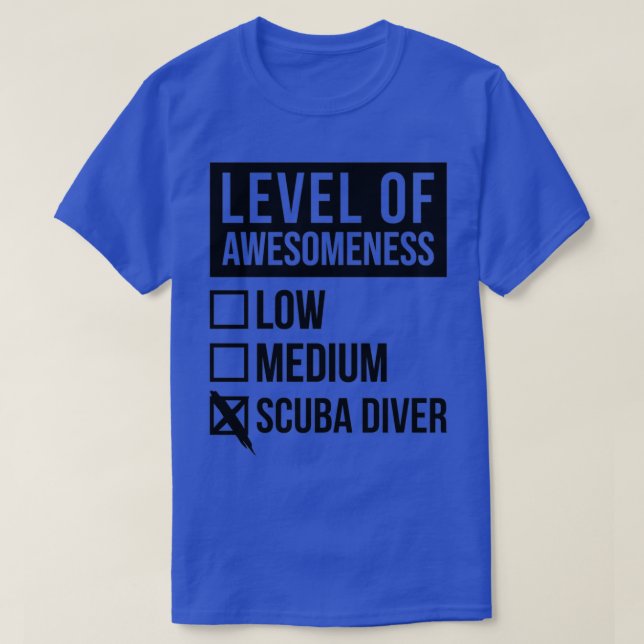 Camiseta Scuba Merging Funny Art Level Of Scuba Diving (Frente do Design)