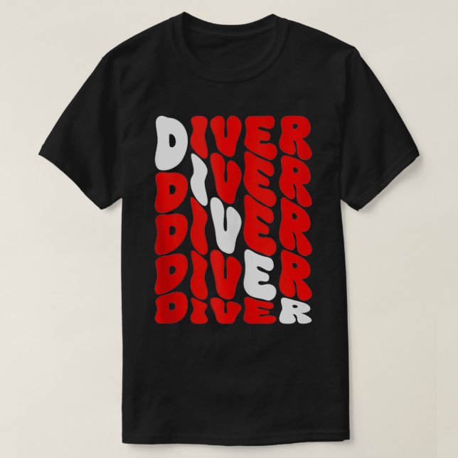 Camiseta Scuba Merging Scuba Diver Na moda Funny Ocean Love (Frente do Design)