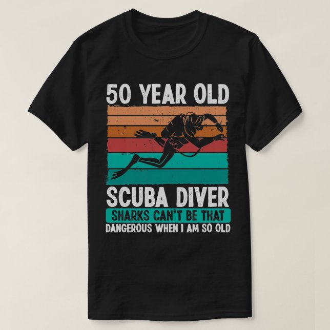 Camiseta Scuba mergulhando 50º aniversário Ideia para mergu (Frente do Design)