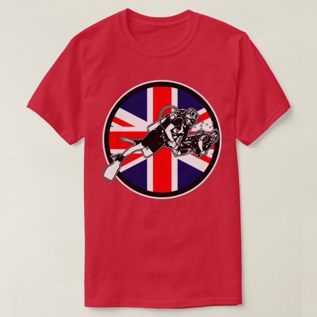 Camiseta Scuba mergulhando Excelente Inglaterra (Frente do Design)