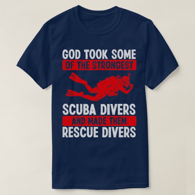 Camiseta Scuba Rescuba Merge Gode os fez mergulhar (Frente do Design)
