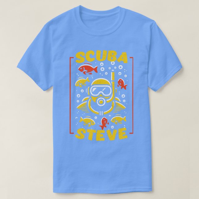 Camiseta Scuba Steve Diving Fan Art (Frente do Design)