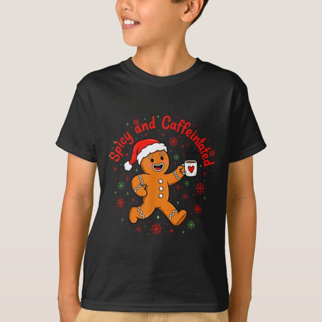 Camiseta Scy And Caffeinated Coffee Men Women Gingerbread C (Frente)