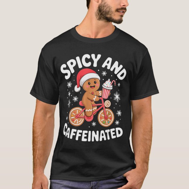 Camiseta Scy And Caffeinated Gingerbread Funny Coffee Chris (Frente)