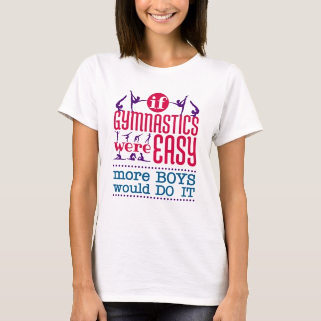 Camiseta Se A Ginástica Fosse Uma Mulher Engraçada Fácil, M (Frente)