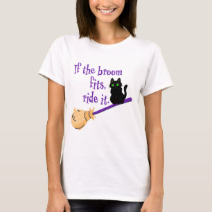 Camiseta Se a vassoura Ajustado, anote o Dia de as Bruxas e