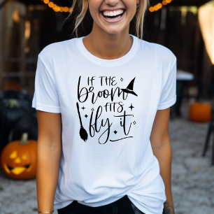 Camiseta Se a vassoura Ajustado então voe para o Dia de as