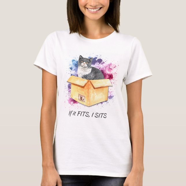 Camiseta Se Ajustado, Sento Gato (Frente)