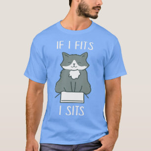 Camiseta Se Ajustado Sento Gato Engraçado na Caixa Memórias