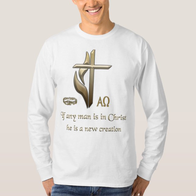 Camiseta Se algum homem está no Cristo, ele é uma nova cria (Frente)