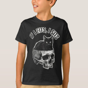 Camiseta Se Cabe Eu Sento Caveira de Gato Preto Meme Humor